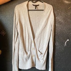 gray cardigan